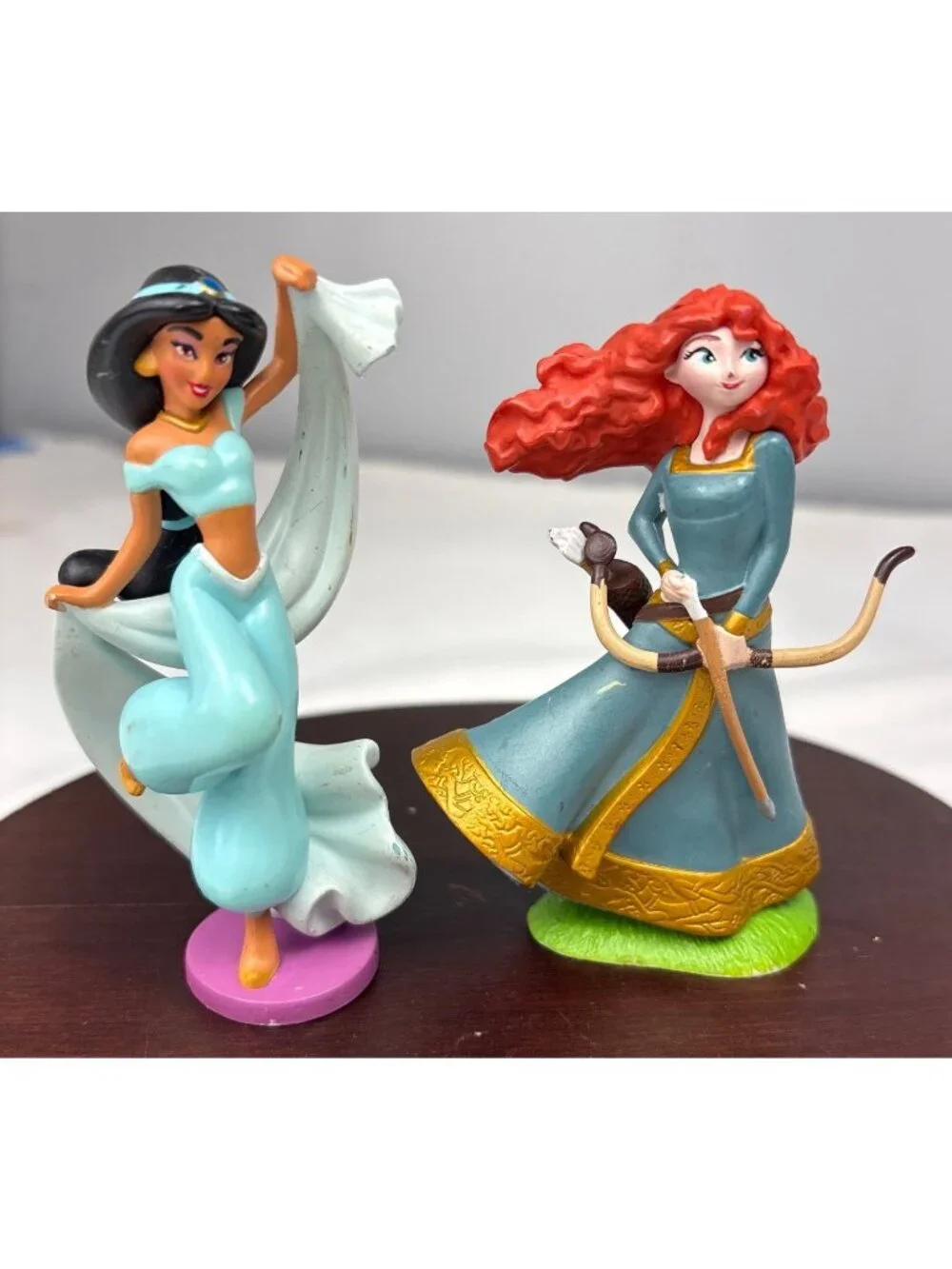 Disney Princess Figurine Set Ariel Snow White Mulan Merida Jasmine Collectibles